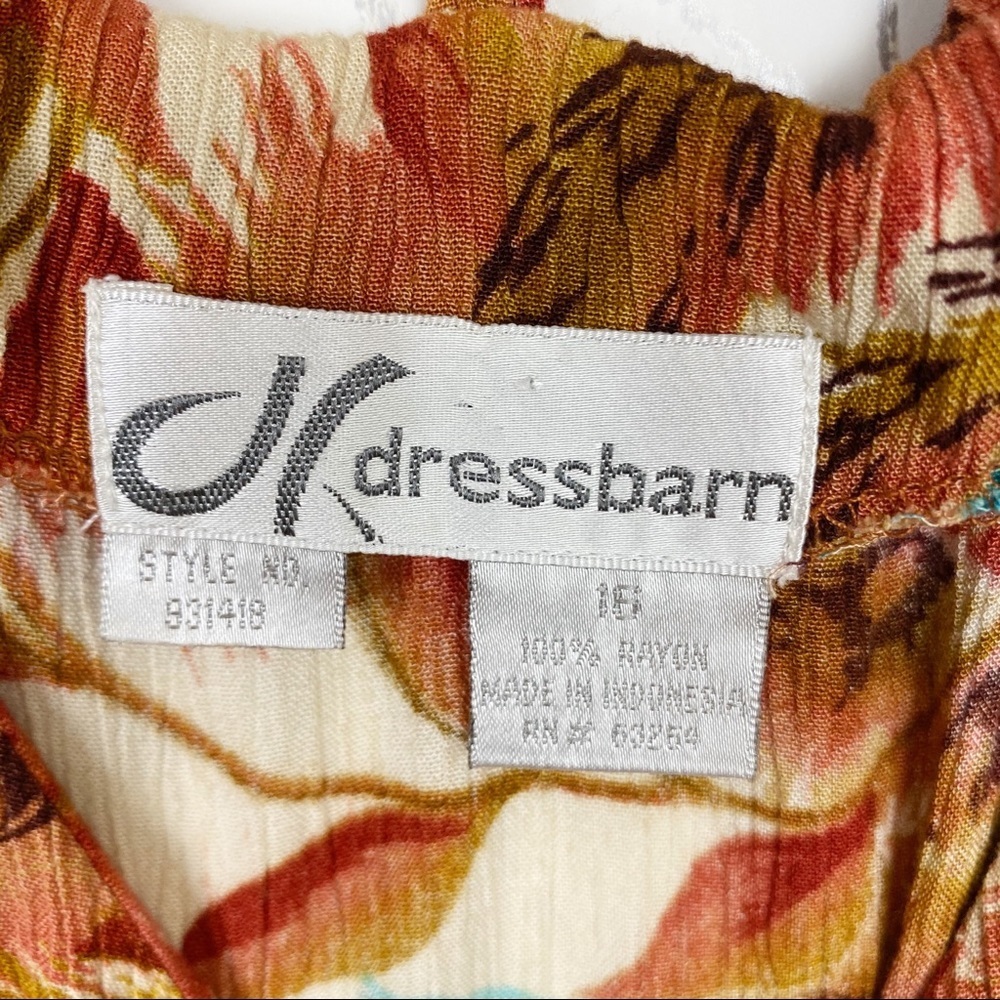 VINTAGE Dress Barn Tropical Print Shirt Midi Dress - Picture 9 of 11